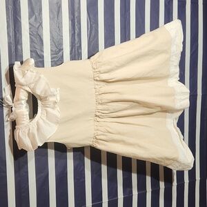 Girls summer dress beige and white size 6